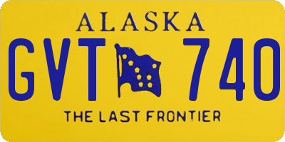 AK license plate GVT740