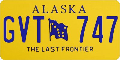 AK license plate GVT747