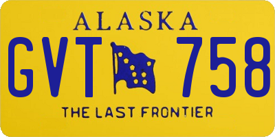 AK license plate GVT758