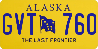 AK license plate GVT760