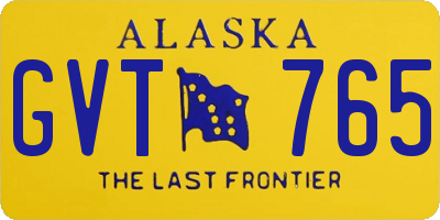 AK license plate GVT765