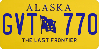 AK license plate GVT770