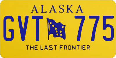 AK license plate GVT775