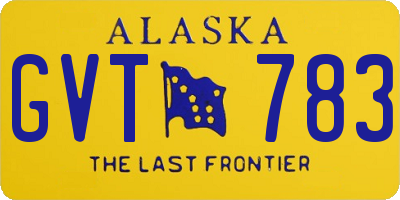 AK license plate GVT783