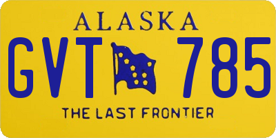 AK license plate GVT785