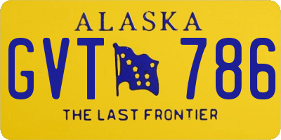 AK license plate GVT786
