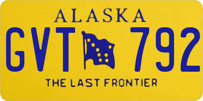 AK license plate GVT792