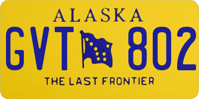 AK license plate GVT802