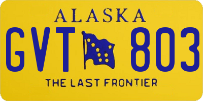 AK license plate GVT803
