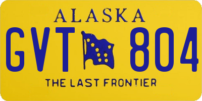 AK license plate GVT804
