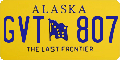 AK license plate GVT807