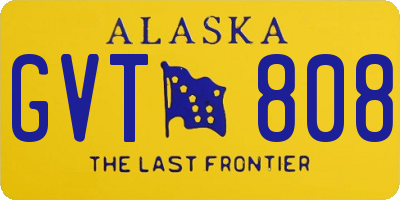 AK license plate GVT808
