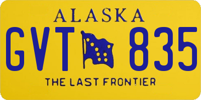 AK license plate GVT835