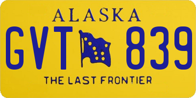 AK license plate GVT839
