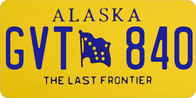 AK license plate GVT840
