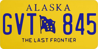 AK license plate GVT845