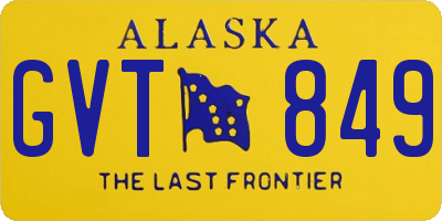 AK license plate GVT849