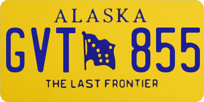 AK license plate GVT855