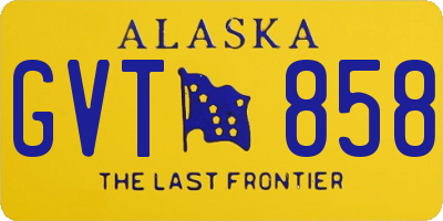 AK license plate GVT858