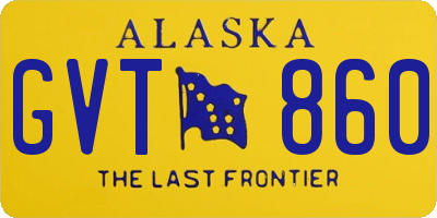 AK license plate GVT860