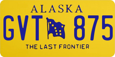 AK license plate GVT875