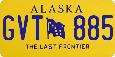 AK license plate GVT885