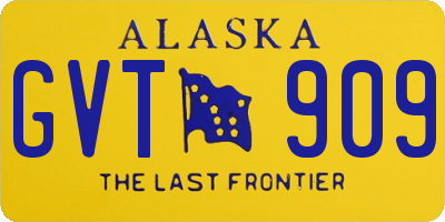 AK license plate GVT909