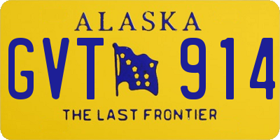 AK license plate GVT914