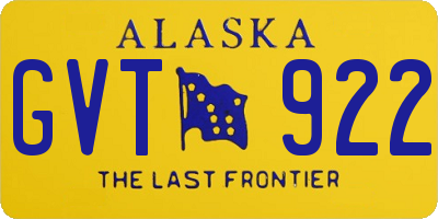 AK license plate GVT922