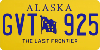 AK license plate GVT925