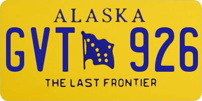 AK license plate GVT926