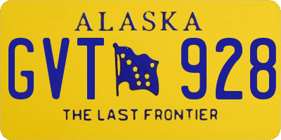 AK license plate GVT928