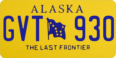 AK license plate GVT930