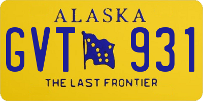 AK license plate GVT931