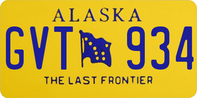 AK license plate GVT934