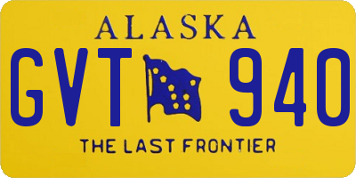 AK license plate GVT940