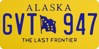 AK license plate GVT947