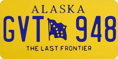 AK license plate GVT948