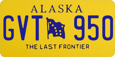 AK license plate GVT950