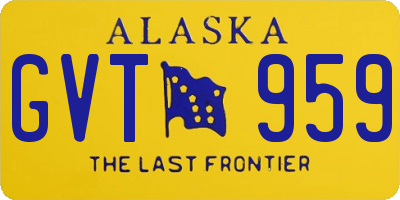 AK license plate GVT959