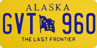 AK license plate GVT960