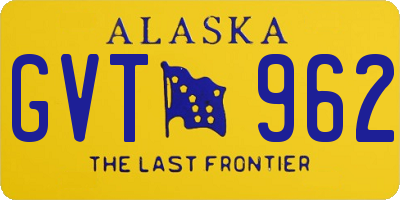 AK license plate GVT962