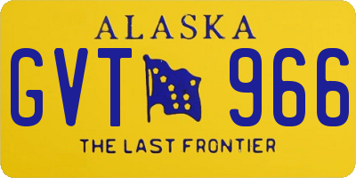 AK license plate GVT966