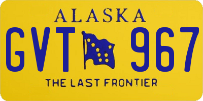 AK license plate GVT967