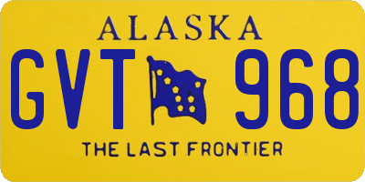 AK license plate GVT968