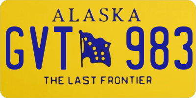 AK license plate GVT983