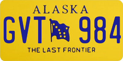 AK license plate GVT984