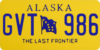 AK license plate GVT986