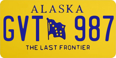 AK license plate GVT987