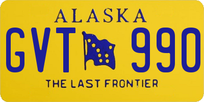 AK license plate GVT990